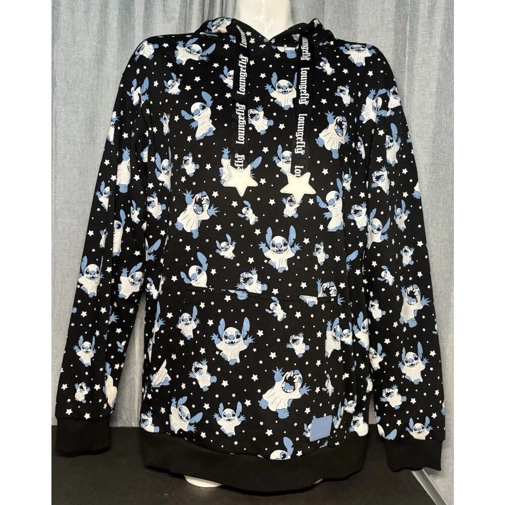 Loungefly Disney Lilo and Stitch Ghost Costume Glow In Dark Hoodie Medium